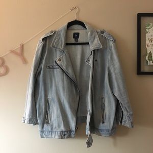 GAP Denim Moto Jacket - Light Wash